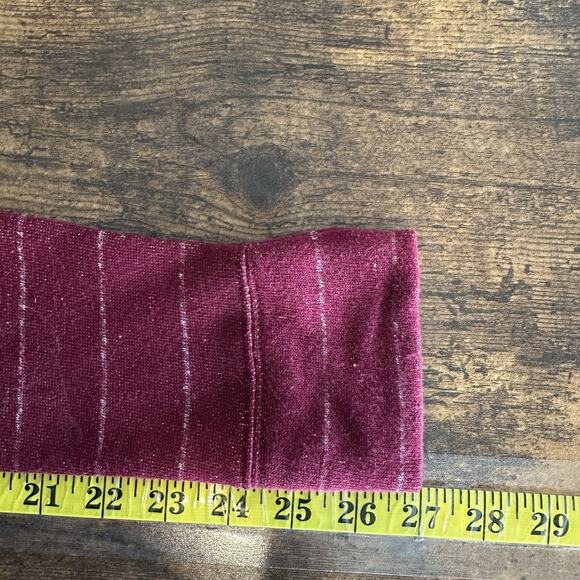NWOT Billabong Hoodie Pullover Sweatshirt Small Burgundy Beige Stripe Fleece - Picture 5 of 9